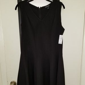 Roz & Ali Lace Trim Scuba Fit & Flare  Dress